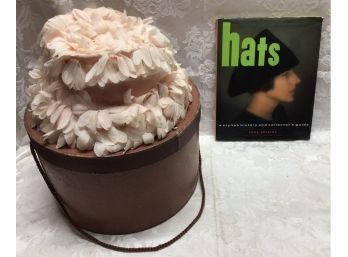 Vintage Hat With Hatbox And Book About Hats