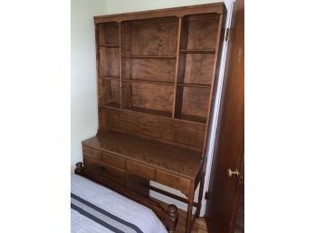 Large Combination Desk With Bookshelf Top, Drawers.