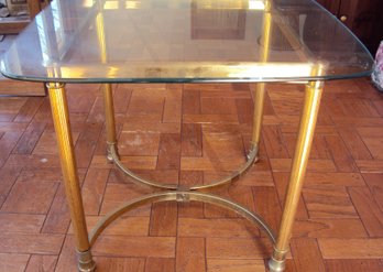 Gold And Glass Accent Table
