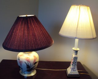 Two Lovely Floral Lamps