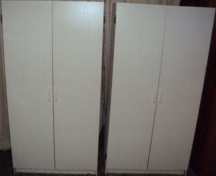 2 White Storage Cabinets