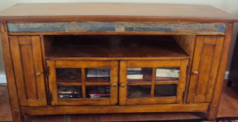 Wonderful Wood And Slate TV Cabinet