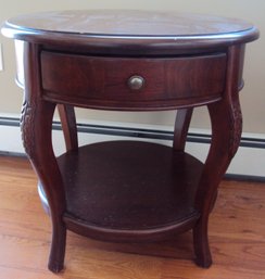 Round Accent Table With Drawer