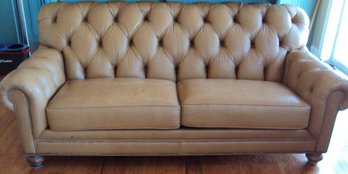 Tufted Ethan Allen Leather Couch