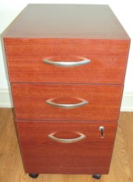 Rolling Three Drawer Office Cabinet With Key