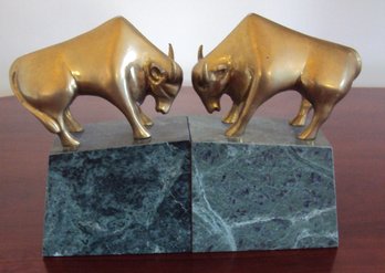Bully For You- Brass Bull Bookends