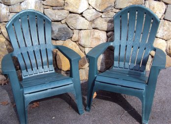Pair Of Plastic Adorandack Chairs