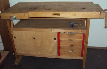 Wood Work Bench With Storage A Wood Vices