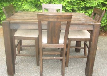 High Top Dining Table With Leaf And 4 Chairs