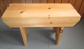 Handmade Little Wooden Bench In Natural Wood