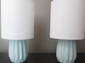 Brand New Light Blue Pair Of Table Lamps