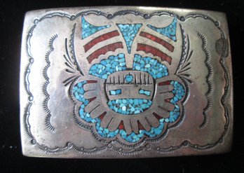 Sterling Silver Native American Belt Buckle