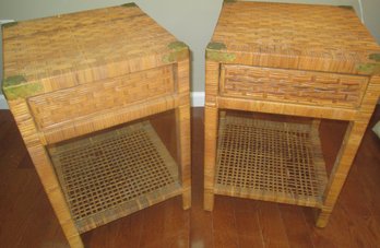 Pair Of Rattan Side Tables