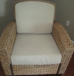 Woven Rattan Cushioned Chair