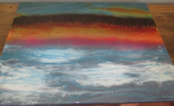 Seaside At Sunset - Acrylic Pour Art