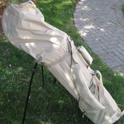 Tom Masters Brand- New Beige Golf Bag With Cover And Stand.