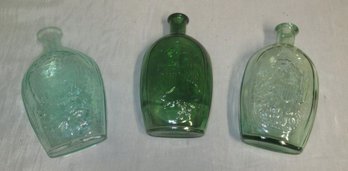 Teal And Green Antique Whiskey Bottles