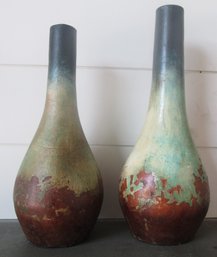 Two Decorative Pottery Bottles