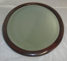 Antique Oval Wood Frame Mirror