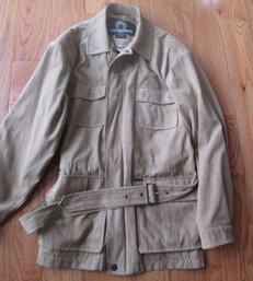 Men's Short Waisted Coat With Belt ' Weatherproof' Size L