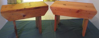 Two Little Wooden Benches/seats