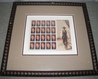 Collection Of Gary Cooper Hollywood Stamps Framed And Matted