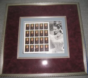 Bette Davis Framed And Matted Collector Stamps