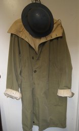 WWII Trench Coat And Defense Pith Helmet