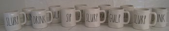 Rae Dunn Demi Tasse Mugs  Drink, Slurp, Gulp, Sip