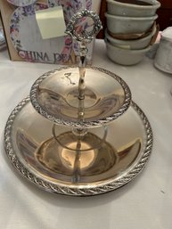 Vintage Silverplate Two Tier Dessert Tray