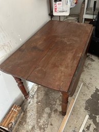 Antique Drop Leaf Small Oval Dining Table