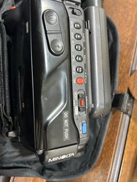 Minolta Video Cam And Cannon With Lenses And Case