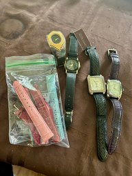 Ladies Vintage Watches (4), Plus Extra Bands