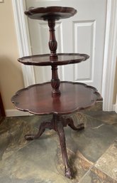 Antique Victorian Chippendale Style 3-tier Table