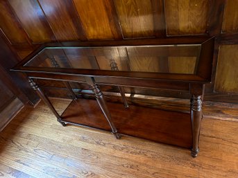 Elegant Mahogany Console Table - Wood And Glass