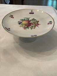 Footed China Cake Plate With Fruit Theme. Naaman- Israel