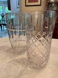 2 Large Heavy Crystal Vases.