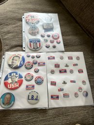 Lyndon Baines, Johnson, And HubertLyndon, Baines Johnson & Hubert Humphrey Political Pins