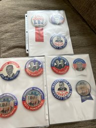 Lyndon B Johnson  & Herbert Humphrey Political Pins