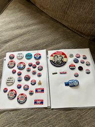 Mix Of Vintage Political Pins