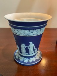 Cobalt Blue And White Wedgewood Vase