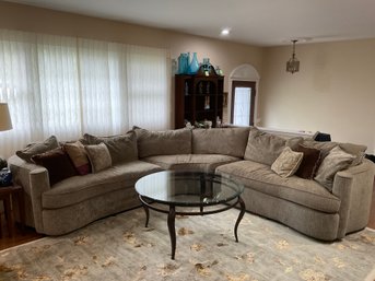 Bernhardt Sectional Couch With Throw Pillows