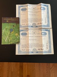 1961 At1961 Atomics, Physics, Atomics And Physics Science Fund Book And 2 Stock Certificates