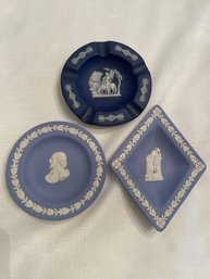 Lot Of Small Blue Wedgewood Ashtray And Dishes From England