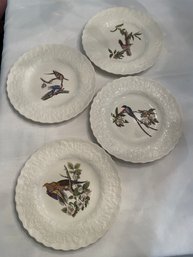 Lot Of 4 11 Audubon Bird Themed Plates.  Assorted Designs