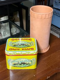 Vintage Tin And Italian Terracotta Wine Cooler