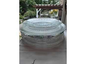 (7) Glass Trays/Serving Platters With Various Designs