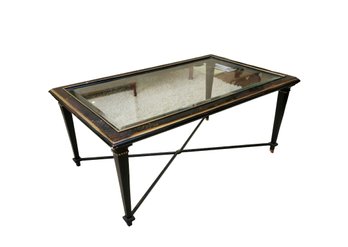 JK Maison Jansen Style Neoclassical Style Coffee Table With Gilt Chinoiserie Details - Port Washington Pick Up