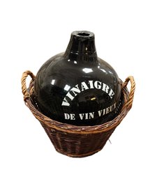 Antique French Demijohn In Basket - Locust Valley Pick UP