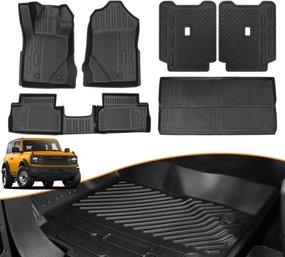 6 PC SET Ford Bronco Floor Mats Seat Cargo MSRP $168 Brand New In The Box